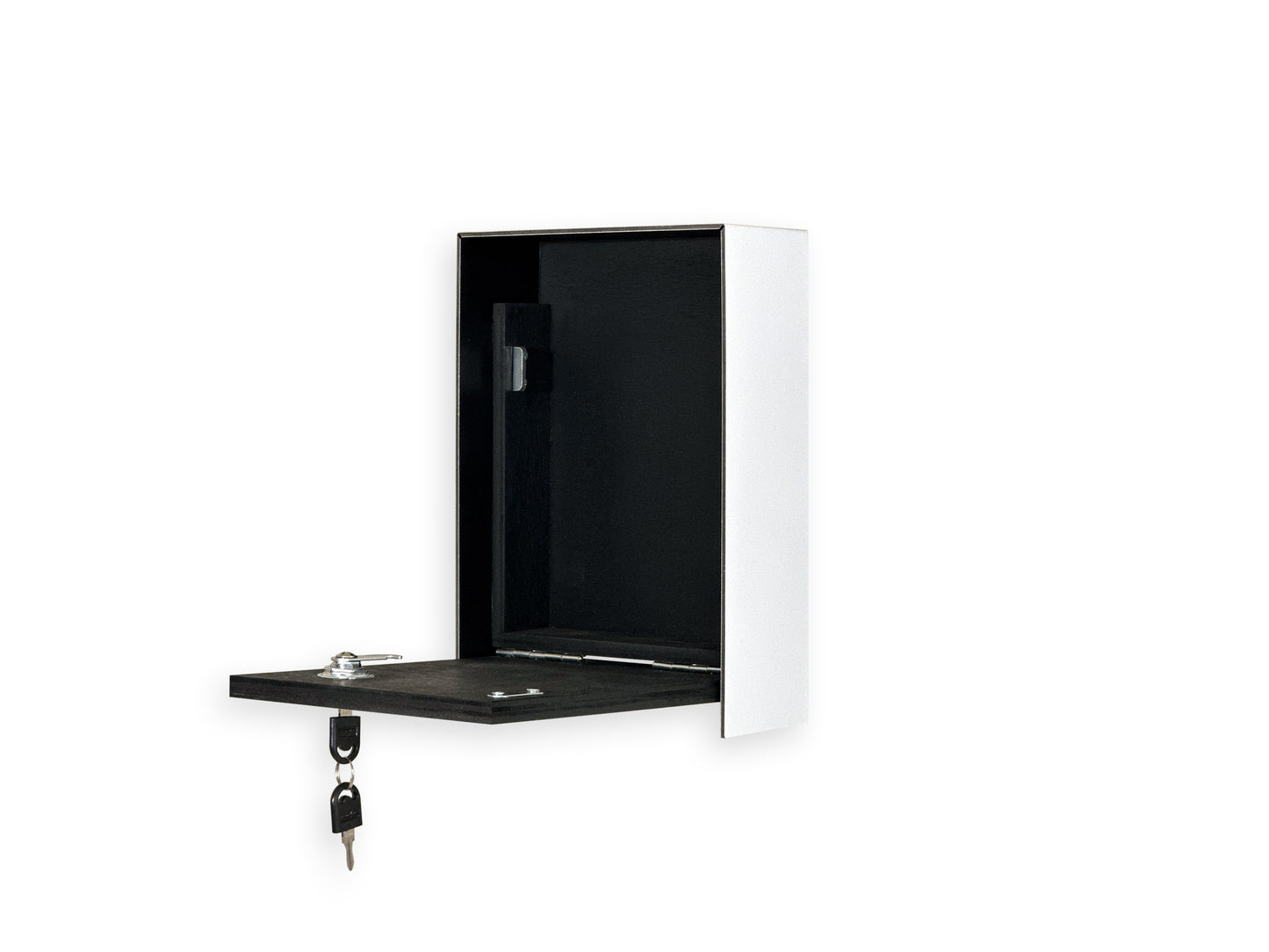 Slim Modern White Aluminium Letterbox - Lockable Wall Mount Mailbox for Office or Apartment