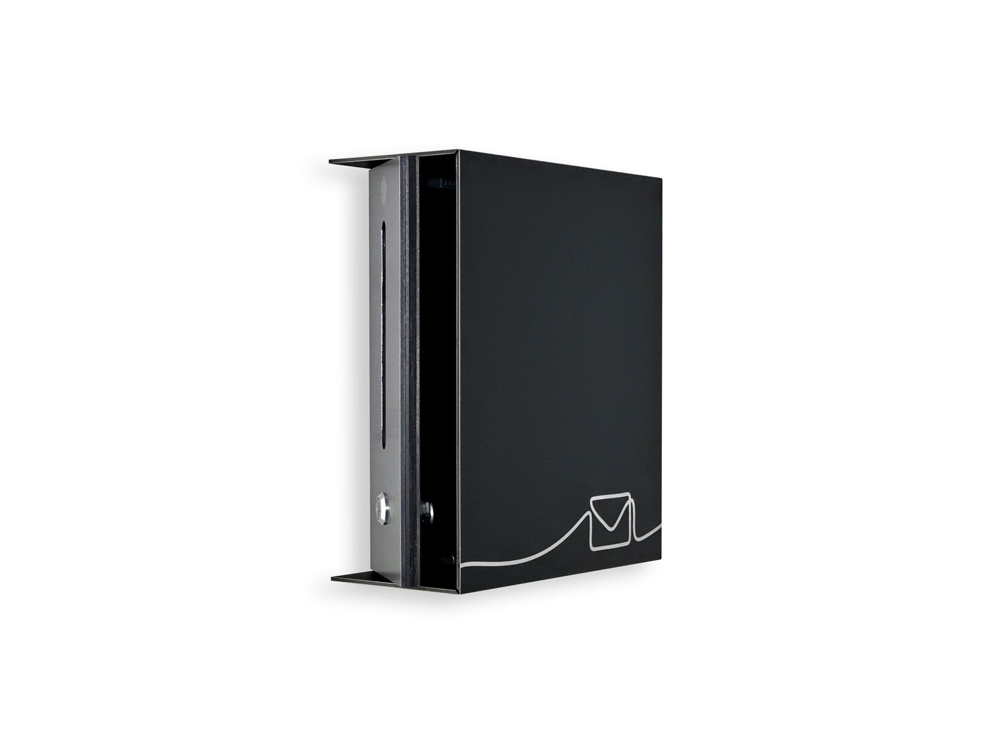 Small Black/Metallic Gray Minimalist Mailbox - Modern Stylish Letterbox for Home and Office with Engraved Personalization