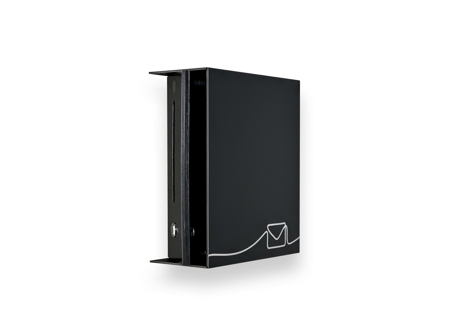 Small Black Minimalist Mailbox - Modern Stylish Letterbox for Home and Office with Engraved Personalization