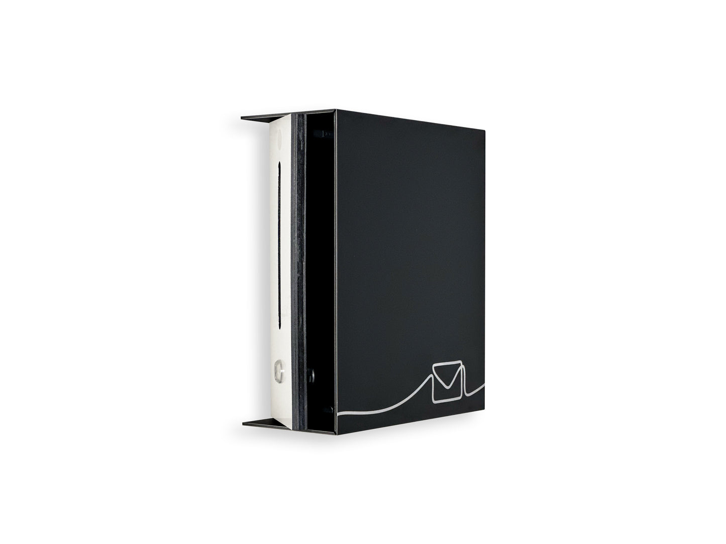 Small Black/White Minimalist Mailbox - Modern Stylish Letterbox for Home and Office with Engraved Personalization