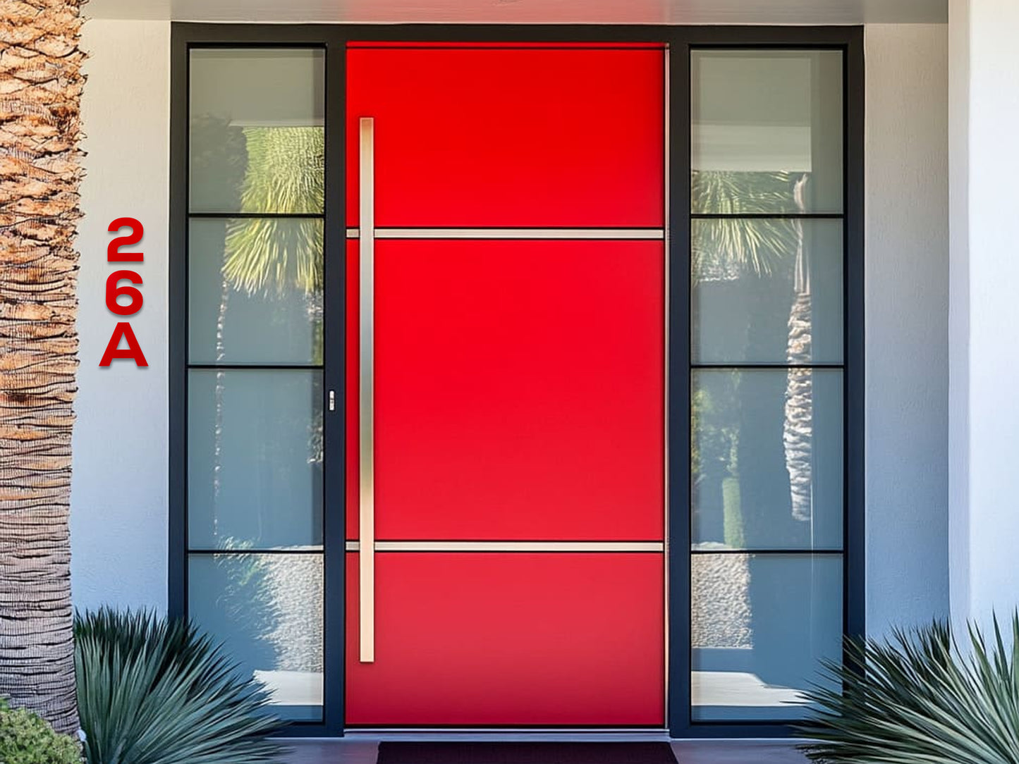 Modern House Numbers - Custom Address Sign Red - Outdoor and Indoor Home Decor