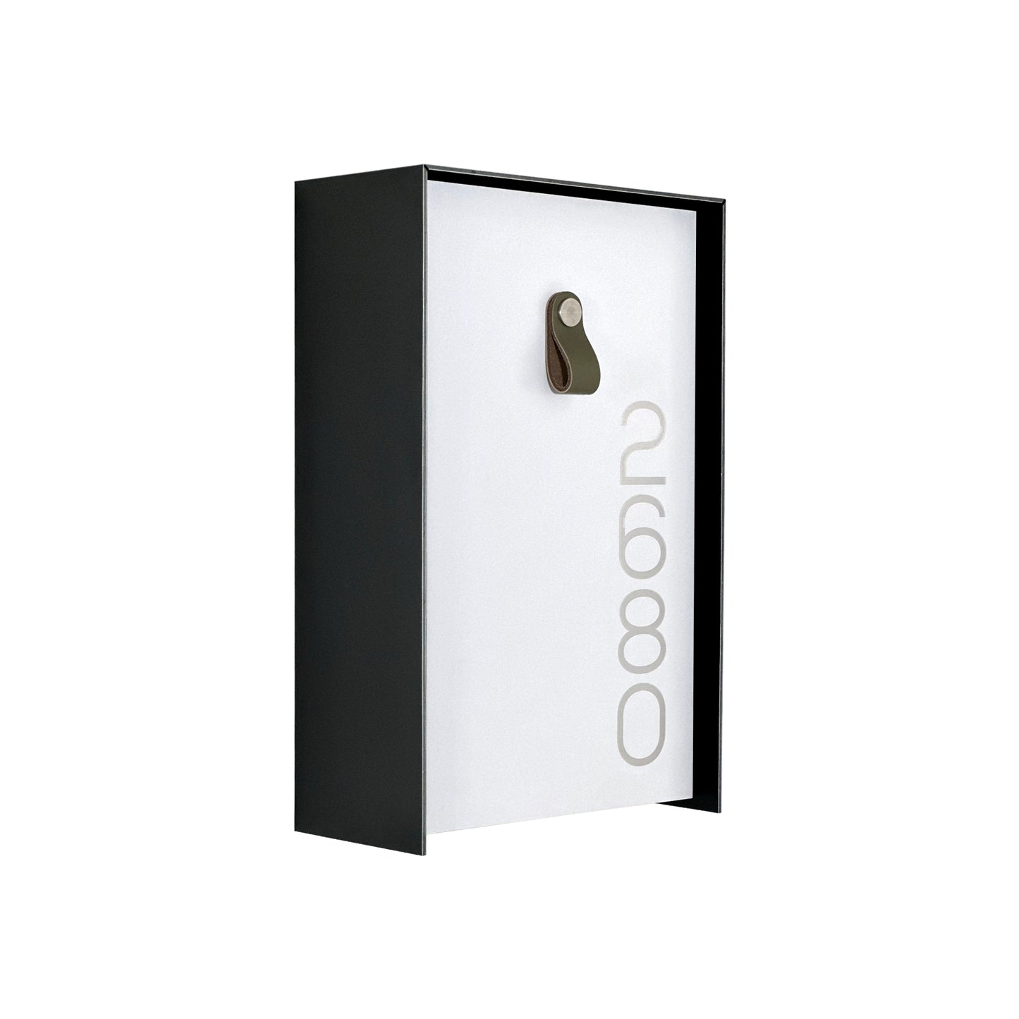 Vertical Minimalist Black/White Aluminium Mailbox - Contemporary Wall Mounted Stylish Letterbox for Home and Office with Engraved Personalization