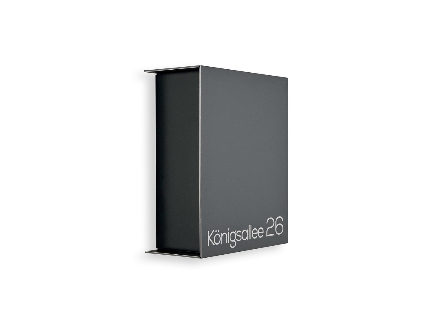 Small Metallic Gray/Black Minimalist Mailbox - Modern Stylish Letterbox for Home and Office with Engraved Personalization