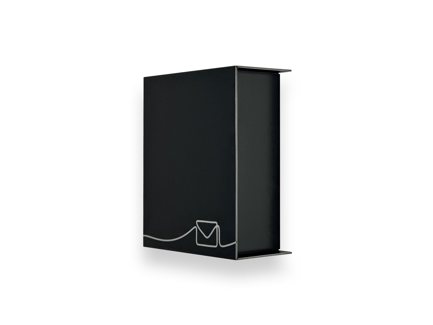 Small Black Minimalist Mailbox - Modern Stylish Letterbox for Home and Office with Engraved Personalization