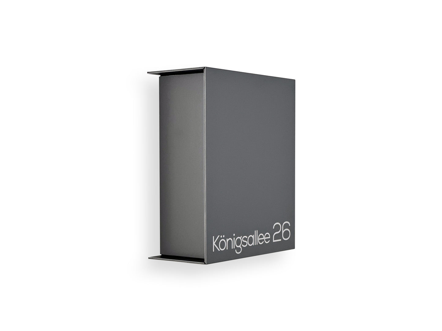 Small Metallic Gray Minimalist Mailbox - Modern Stylish Letterbox for Home and Office with Engraved Personalization