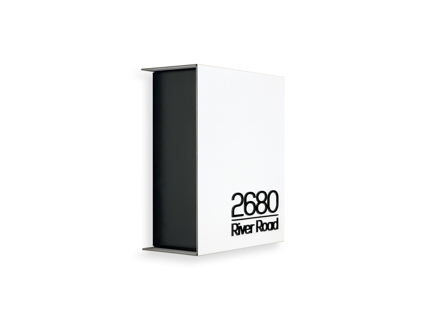 Small White/Black Minimalist Mailbox - Modern Stylish Letterbox for Home and Office with Engraved Personalization