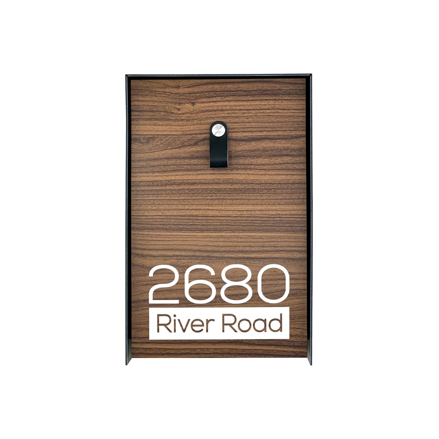 Vertical Minimalist White/Walnut Aluminium Mailbox - Contemporary Wall Mounted Stylish Letterbox for Home and Office with Engraved Personalization