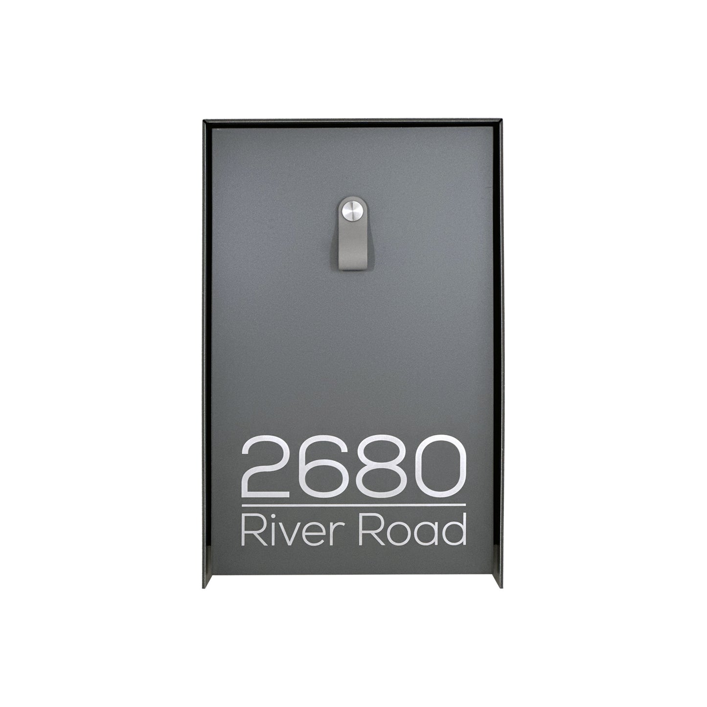 Vertical Minimalist Metallic Gray Aluminium Mailbox - Contemporary Wall Mounted Stylish Letterbox for Home and Office with Engraved Personalization