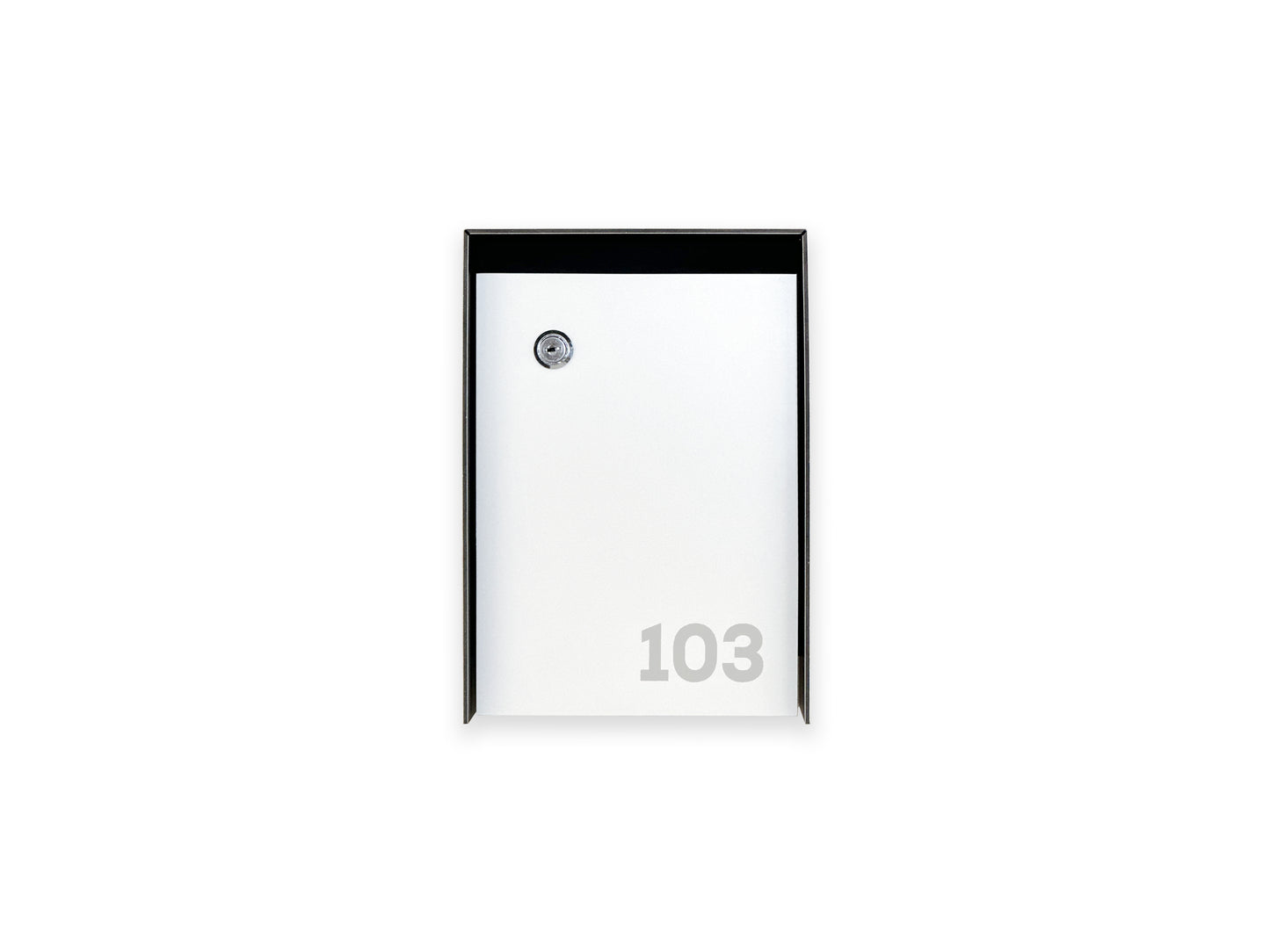 Slim Modern White Aluminium Letterbox - Lockable Wall Mount Mailbox for Office or Apartment