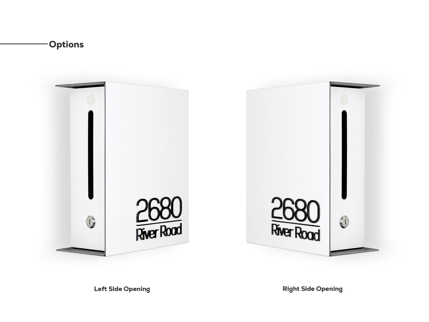 Small Black/White Minimalist Mailbox - Modern Stylish Letterbox for Home and Office with Engraved Personalization