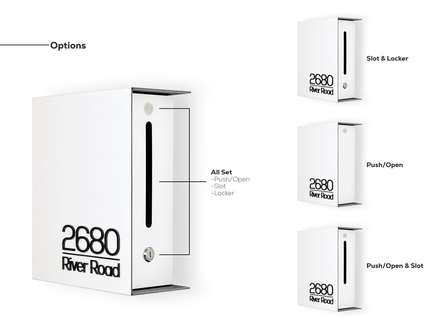 Small Black/White Minimalist Mailbox - Modern Stylish Letterbox for Home and Office with Engraved Personalization