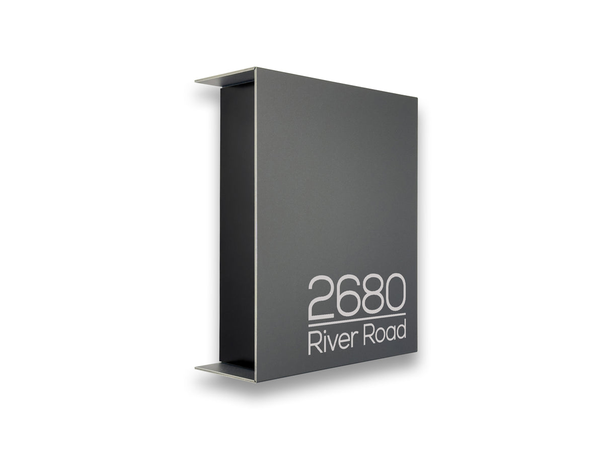 Metallic Gray/Black  Minimalist Mailbox - Modern Stylish Letterbox for Home and Office with Engraved Personalization