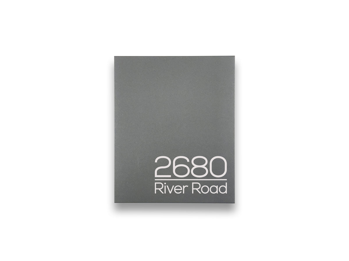 Metallic Gray/White  Minimalist Mailbox - Modern Stylish Letterbox for Home and Office with Engraved Personalization
