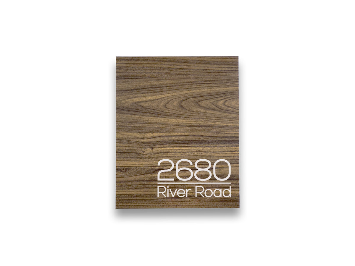 Walnut Minimalist Mailbox - Modern Stylish Letterbox for Home and Office with Engraved Personalization
