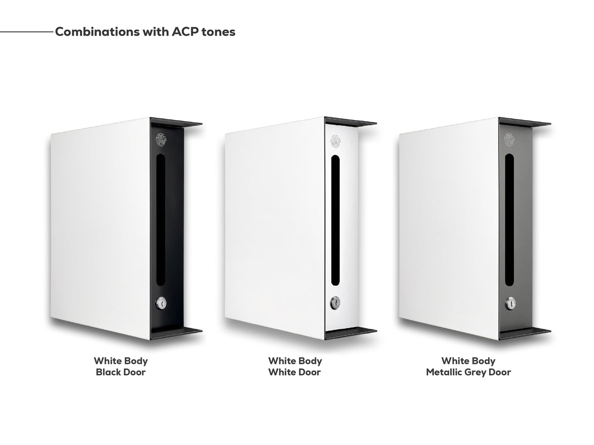 White/Walnut Minimalist Mailbox - Modern Stylish Letterbox for Home and Office with Engraved Personalization