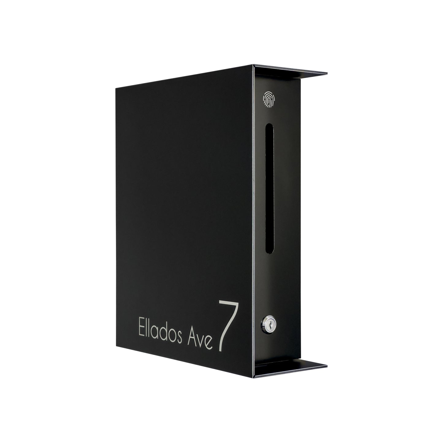Black Minimalist Mailbox - Modern Stylish Letterbox for Home and Office with Engraved Personalization