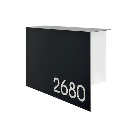 Elegant Minimalist Black/White Aluminium Mailbox - Durable Wall Mounted Modern Stylish Letterbox for Home and Office with Engraved Personalization