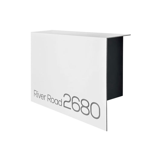 Elegant Minimalist White/Black Aluminium Mailbox - Durable Wall Mounted Modern Stylish Letterbox for Home and Office with Engraved Personalization