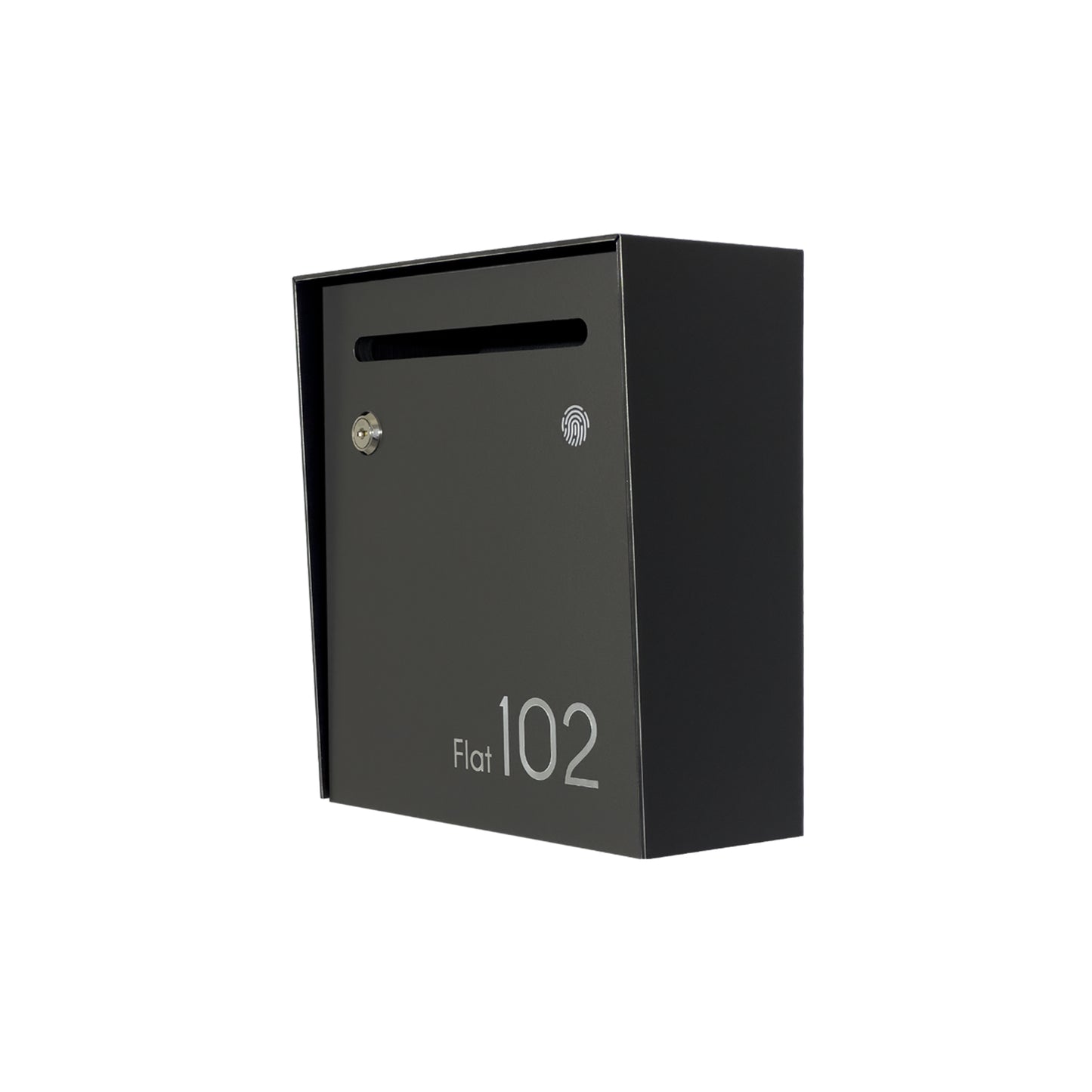 Small Apartment Mailbox - Minimalist Black/Metallic Gray Letterbox Durable Wall Mounted Modern Stylish Letterbox with Engraved Personalization