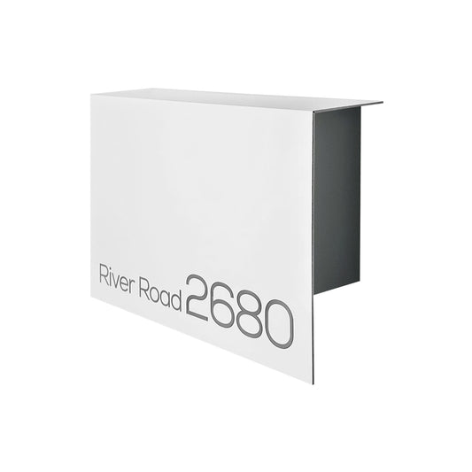 Elegant Minimalist White/Metallic Gray Aluminium Mailbox - Durable Wall Mounted Modern Stylish Letterbox for Home and Office with Engraved Personalization