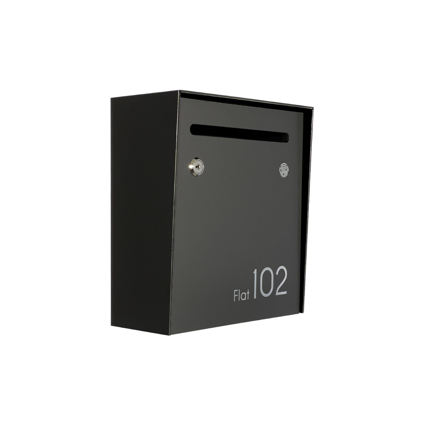 Small Apartment Mailbox - Minimalist Black/Metallic Gray Letterbox Durable Wall Mounted Modern Stylish Letterbox with Engraved Personalization