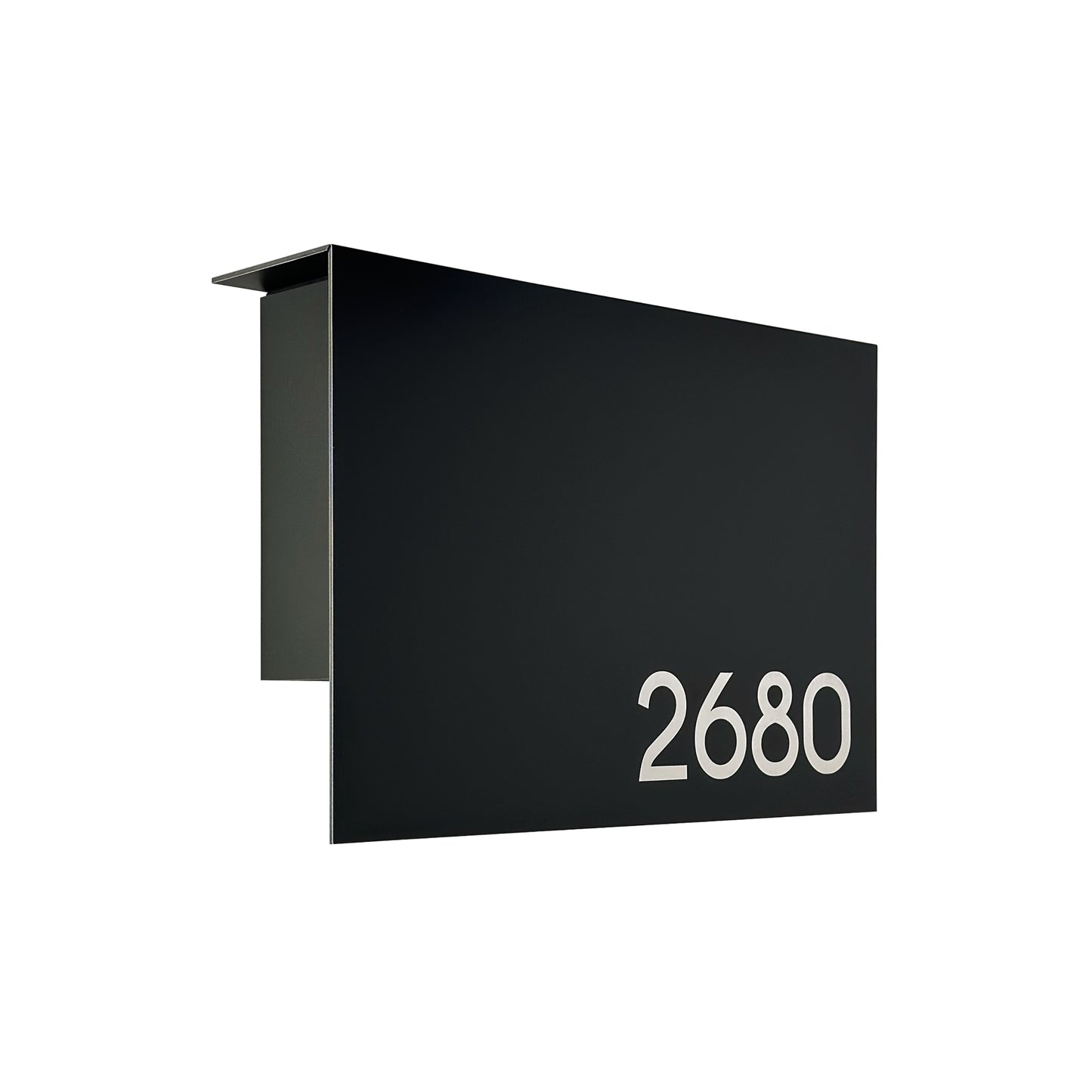 Elegant Minimalist Black/Metallic Gray Aluminium Mailbox - Durable Wall Mounted Modern Stylish Letterbox for Home and Office with Engraved Personalization