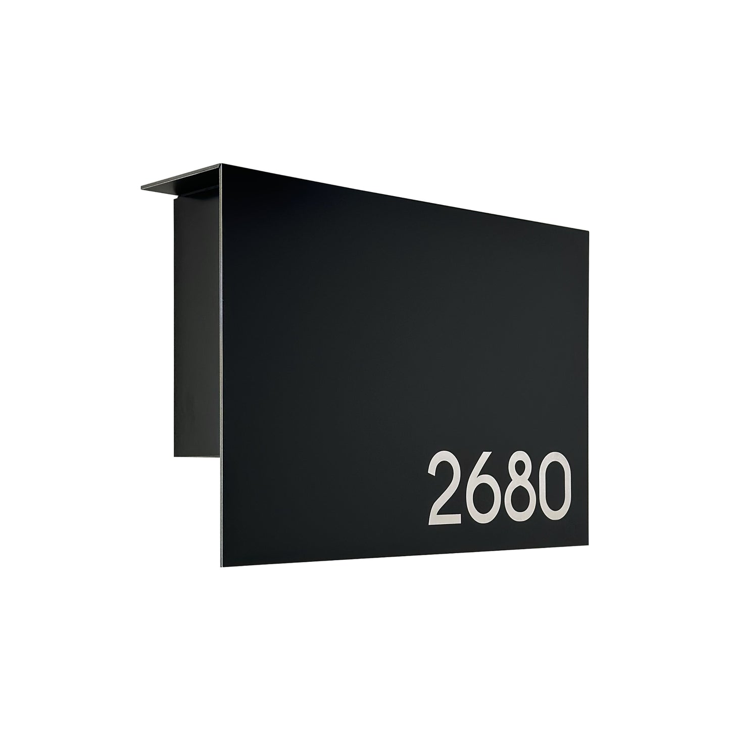 Elegant Minimalist Black Aluminium Mailbox - Durable Wall Mounted Modern Stylish Letterbox for Home and Office with Engraved Personalization
