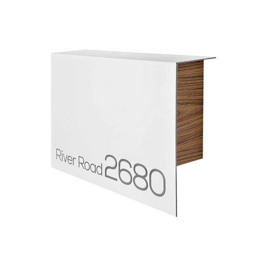 Elegant Minimalist White/Walnut Aluminium Mailbox - Durable Wall Mounted Modern Stylish Letterbox for Home and Office with Engraved Personalization