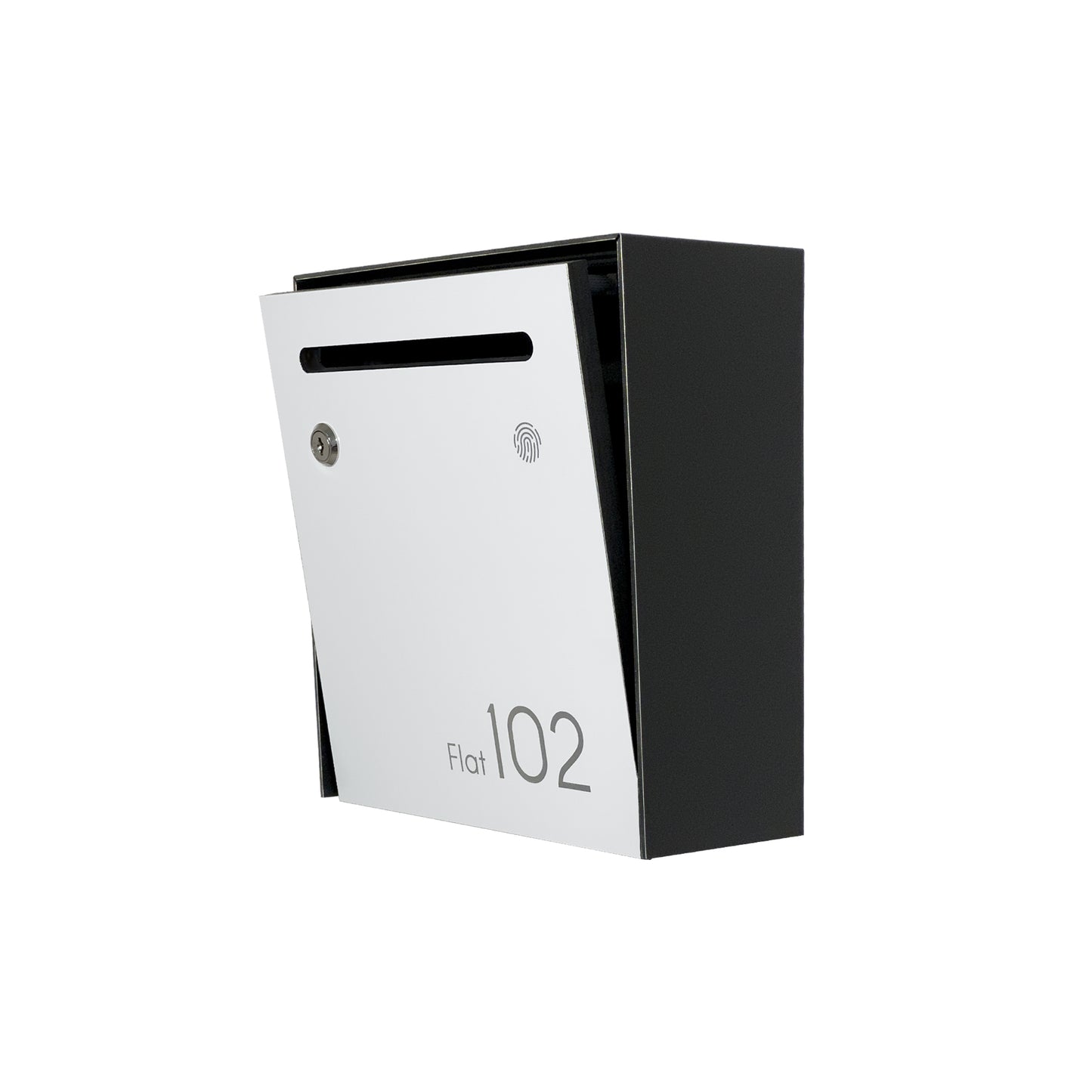 Small Apartment Mailbox - Minimalist Black/White Wall Mounted Modern Stylish Letterbox with Engraved Personalization