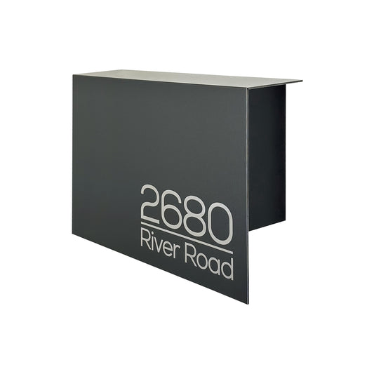 Elegant Minimalist Metallic Gray/Black Aluminium Mailbox - Durable Wall Mounted Modern Stylish Letterbox for Home and Office with Engraved Personalization