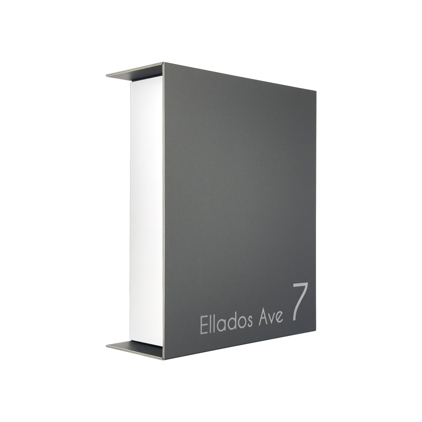 Metallic Gray/White  Minimalist Mailbox - Modern Stylish Letterbox for Home and Office with Engraved Personalization