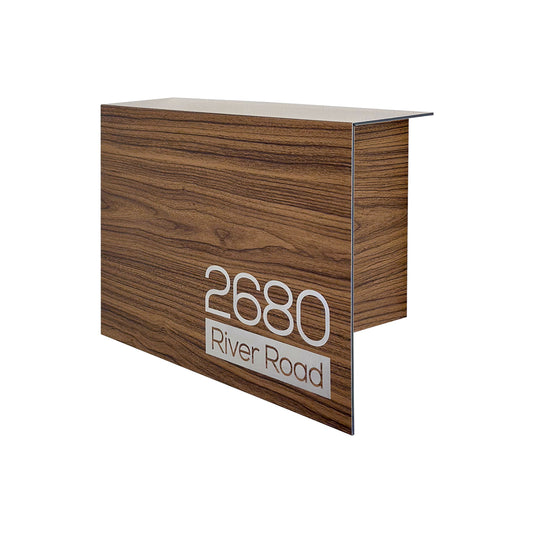 Elegant Minimalist Walnut Aluminium Mailbox - Durable Wall Mounted Modern Stylish Letterbox for Home and Office with Engraved Personalization