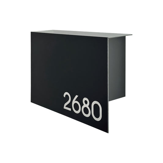 Elegant Minimalist Black/Metallic Gray Aluminium Mailbox - Durable Wall Mounted Modern Stylish Letterbox for Home and Office with Engraved Personalization
