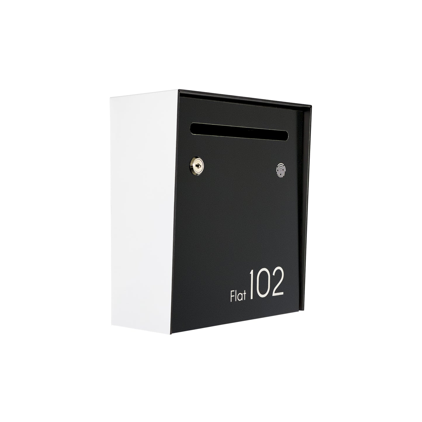Small Apartment Mailbox - Minimalist White/Black Wall Mounted Modern Stylish Letterbox with Engraved Personalization