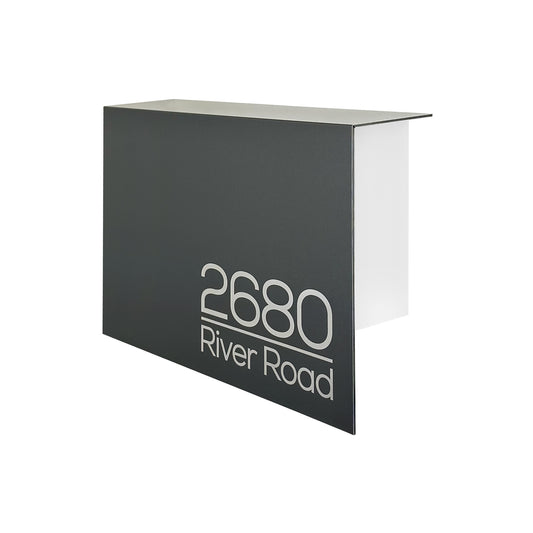 Elegant Minimalist Metallic Gray/White Aluminium Mailbox - Durable Wall Mounted Modern Stylish Letterbox for Home and Office with Engraved Personalization