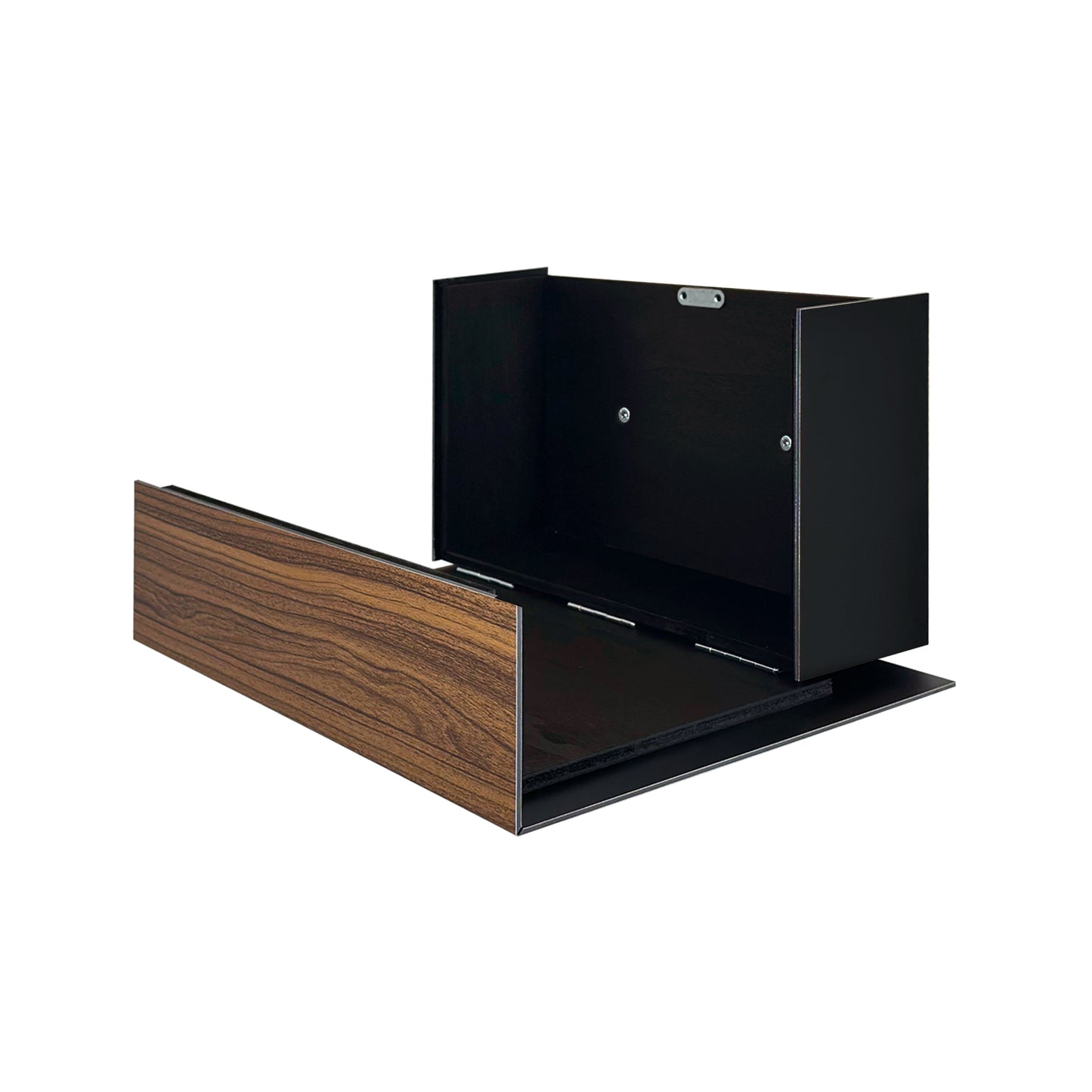 Elegant Minimalist Walnut/Black Aluminium Mailbox - Durable Wall Mounted Modern Stylish Letterbox for Home and Office with Engraved Personalization