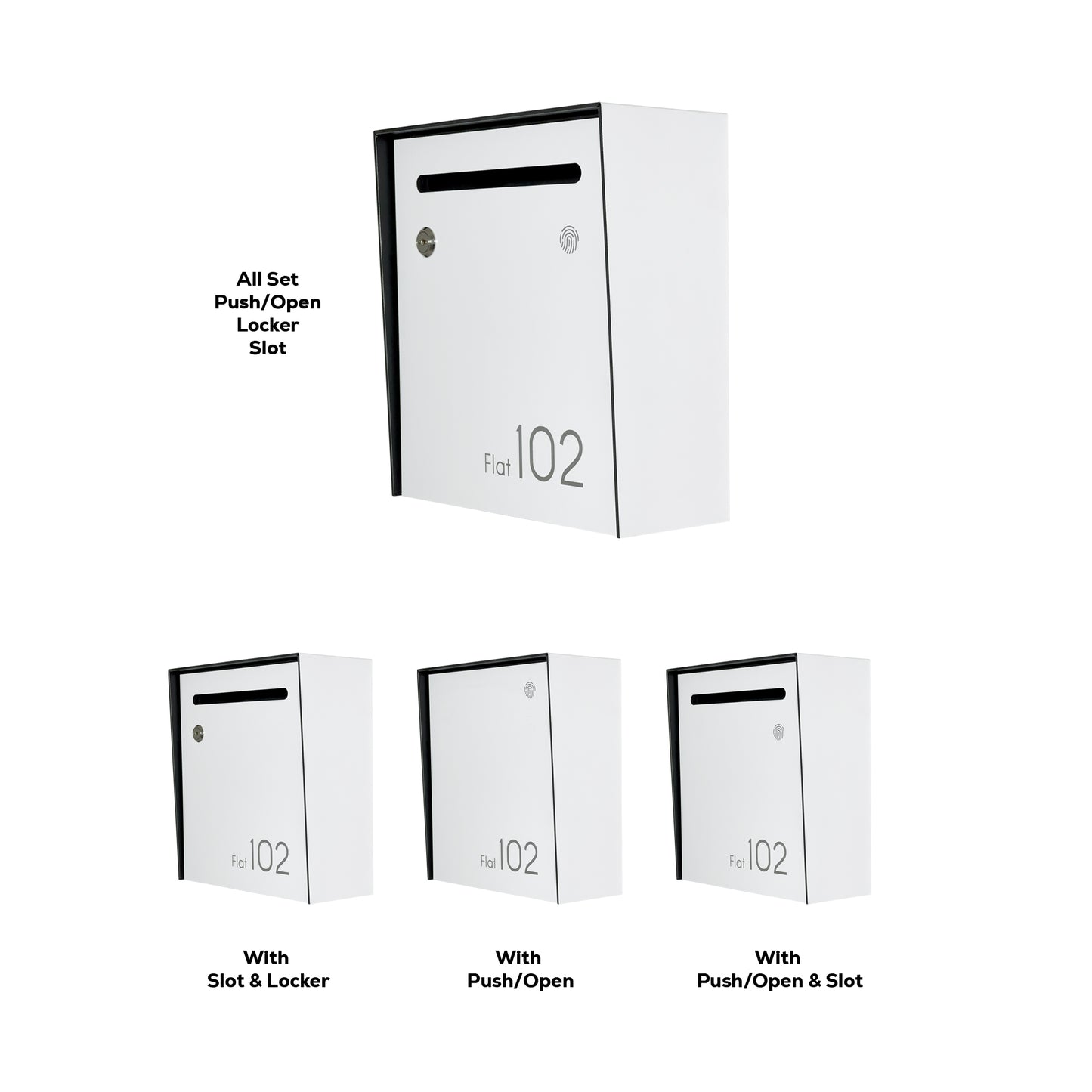 Small Apartment Mailbox - Minimalist White/Black Wall Mounted Modern Stylish Letterbox with Engraved Personalization