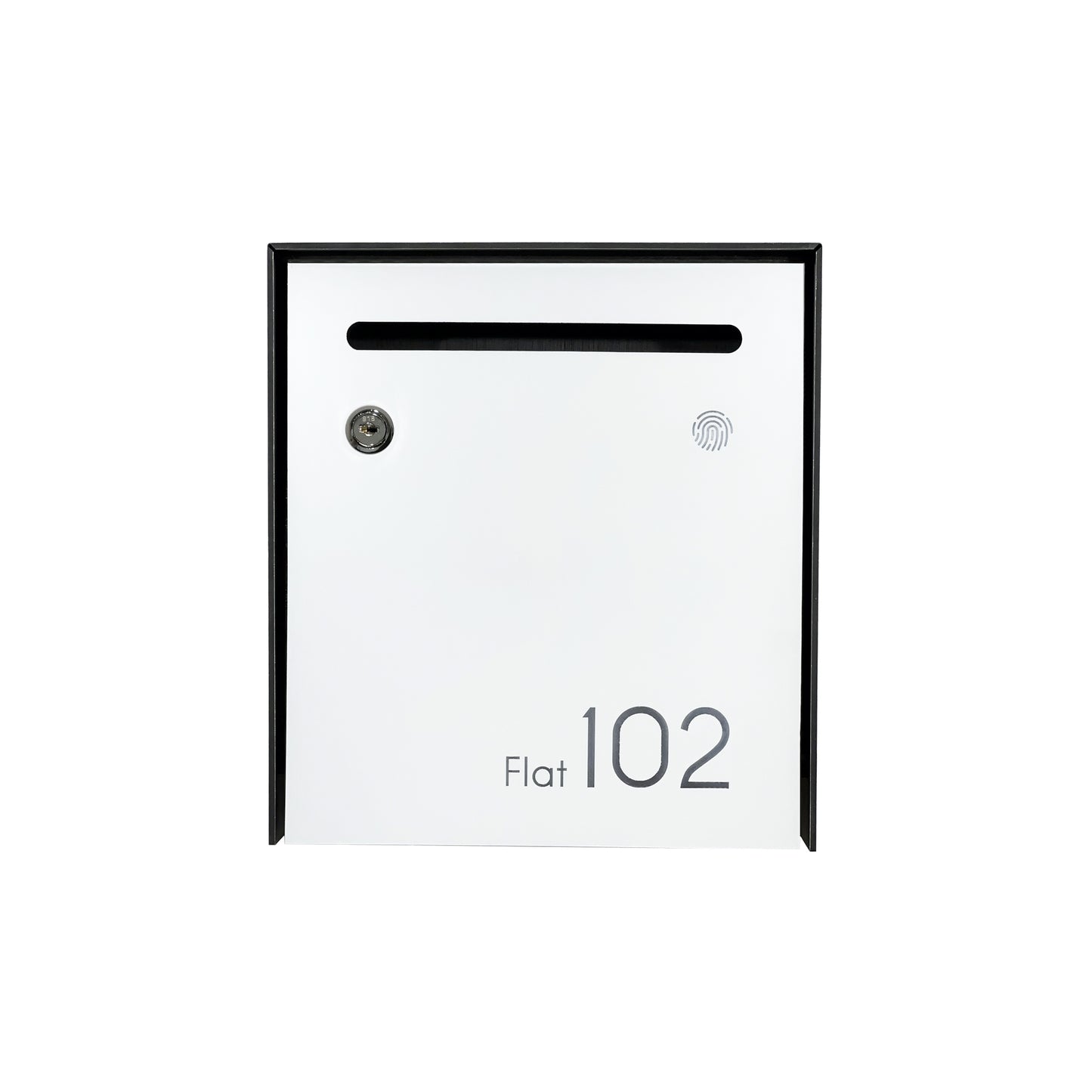 Small Apartment Mailbox - Minimalist White Wall Mounted Modern Stylish Letterbox with Engraved Personalization