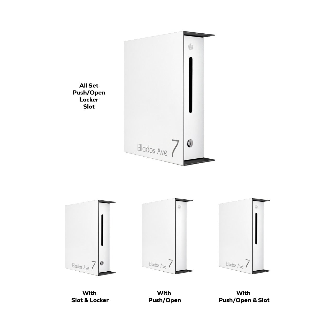White/Walnut Minimalist Mailbox - Modern Stylish Letterbox for Home and Office with Engraved Personalization